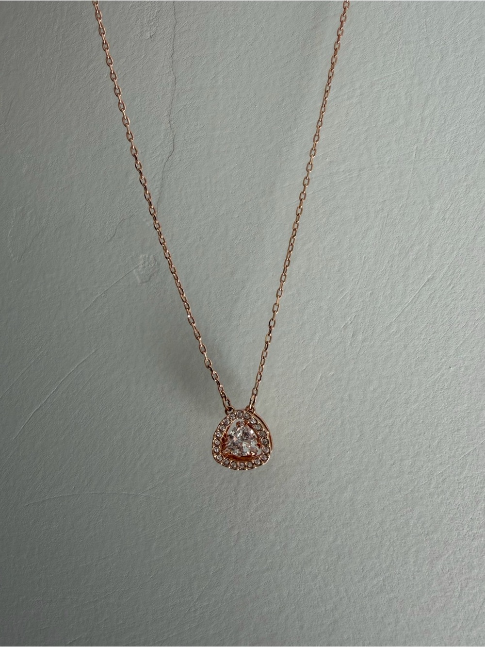 Swarovski Rose Gold Teardrop Crystal Pendant Necklace - Women's Jewelry